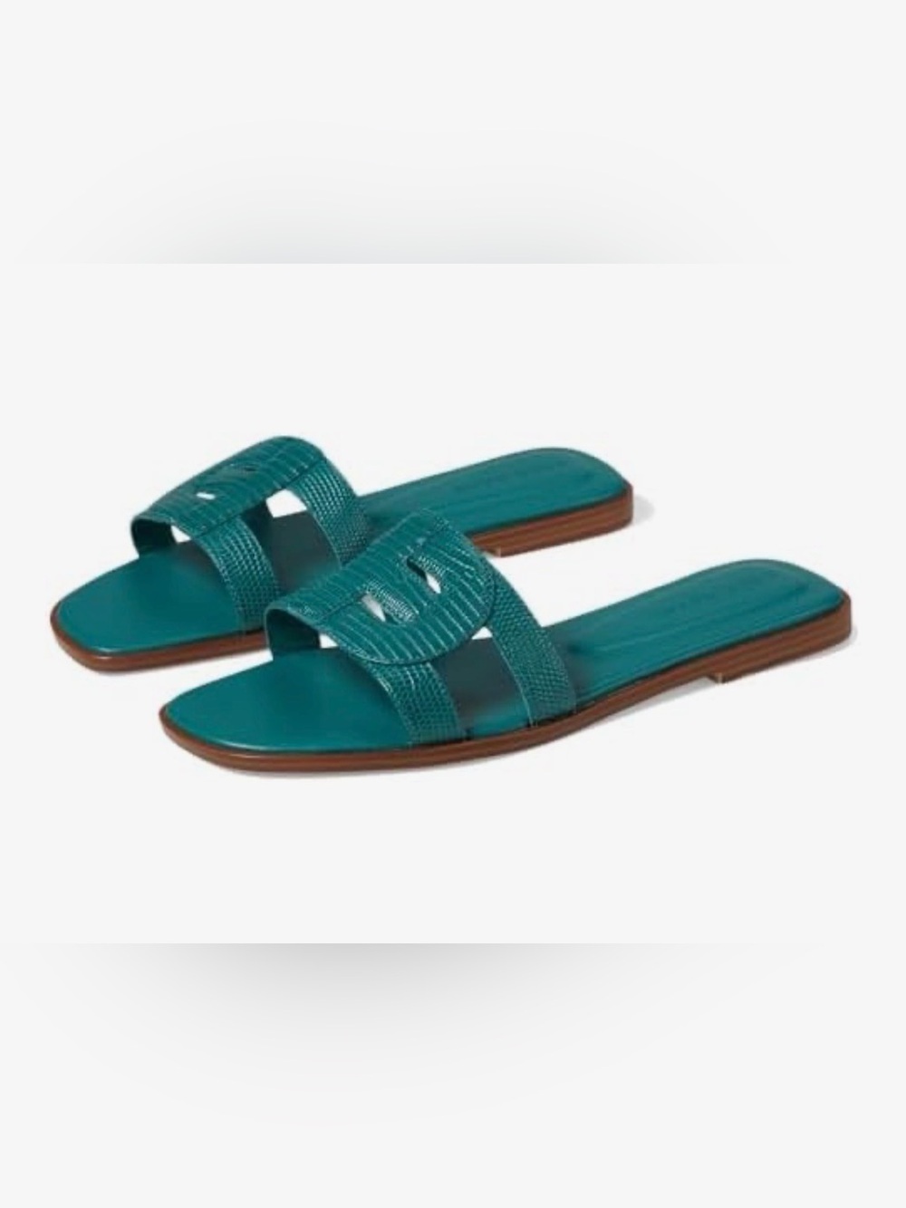 Cole Haan Women's Chrisee Casual Slide Sandals in Green Jacket Lizard Print